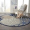 Homeroots 8 ft. Round Blue Large Floral Indoor & Outdoor Area Rug 384825 - alternate 7